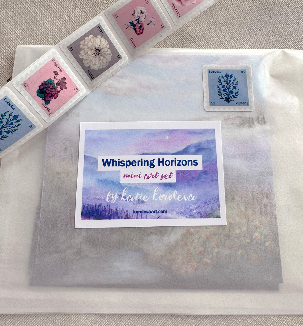 Miniature art print set of original paintings by Koroleva Art