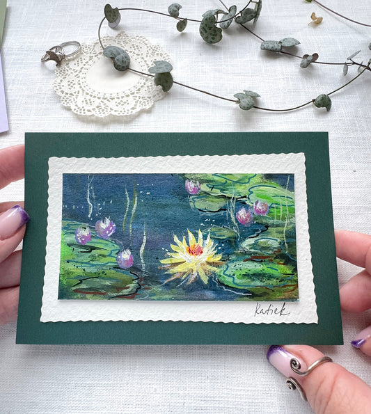 Miniature waterlily pond painting