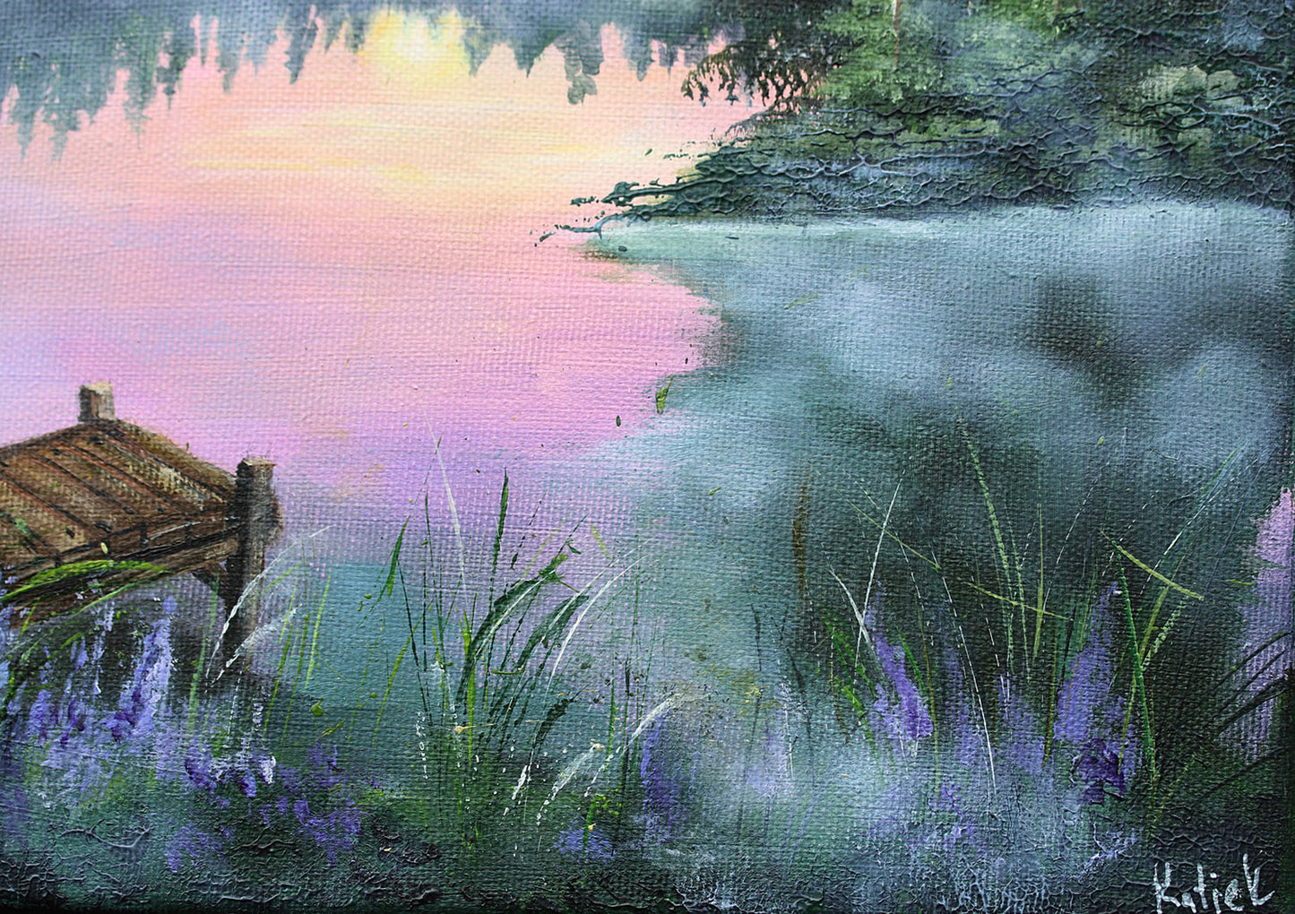Sunset by the quiet dock