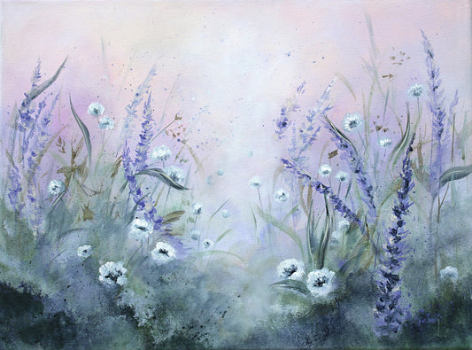 Dandelions original wildflower meadow painting