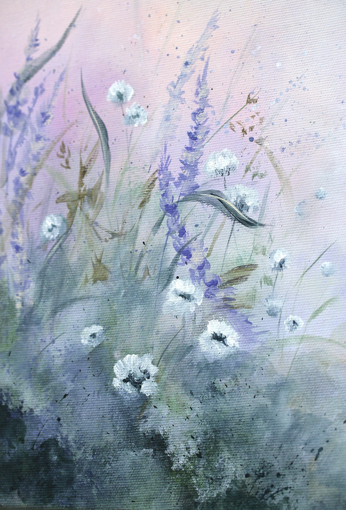 Dandelions original wildflower meadow painting
