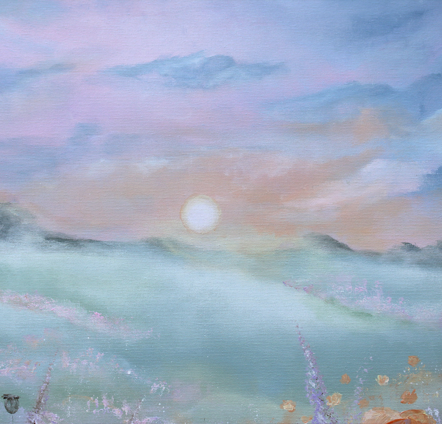 Dew kissed poppies 80x80cm