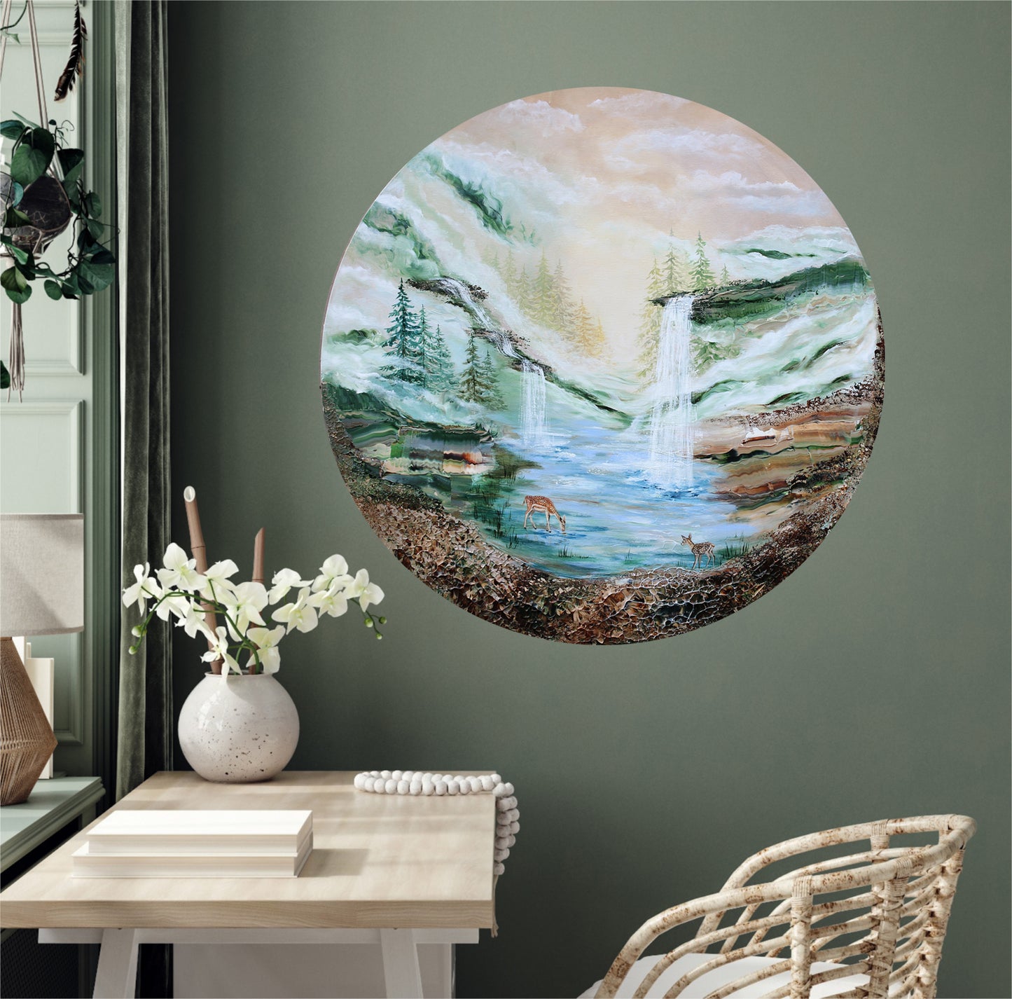 Terra (large) 80cm round canvas