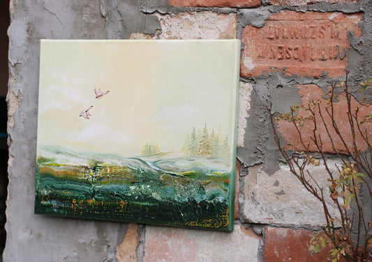 Flying over beloved hills