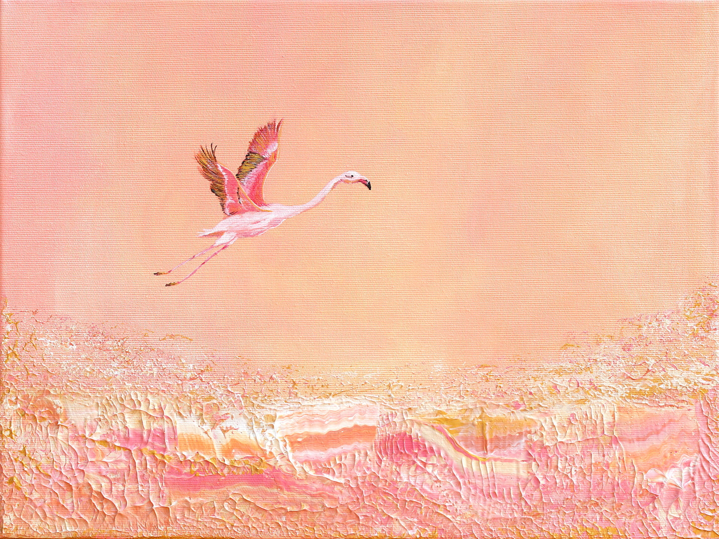 Flamingo's golden dream 30x40cm