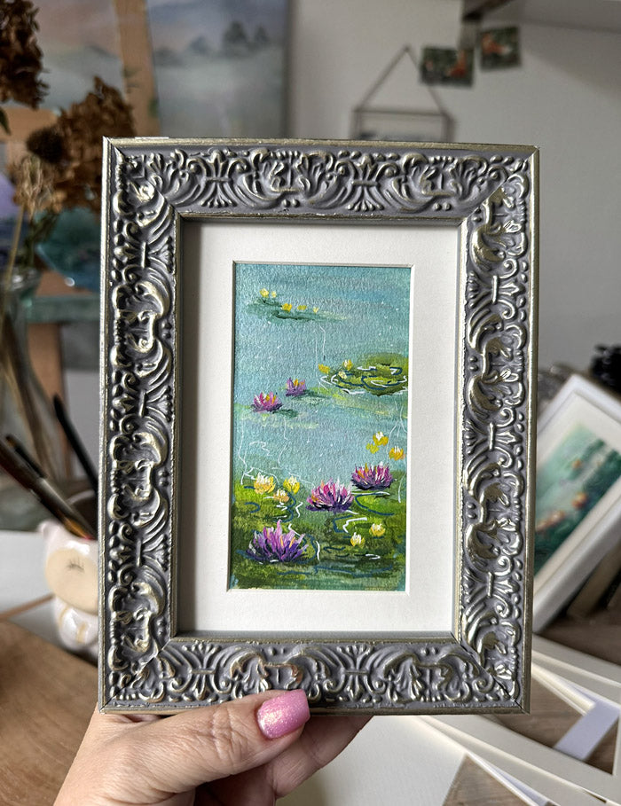 Water lilies pond monet style art
