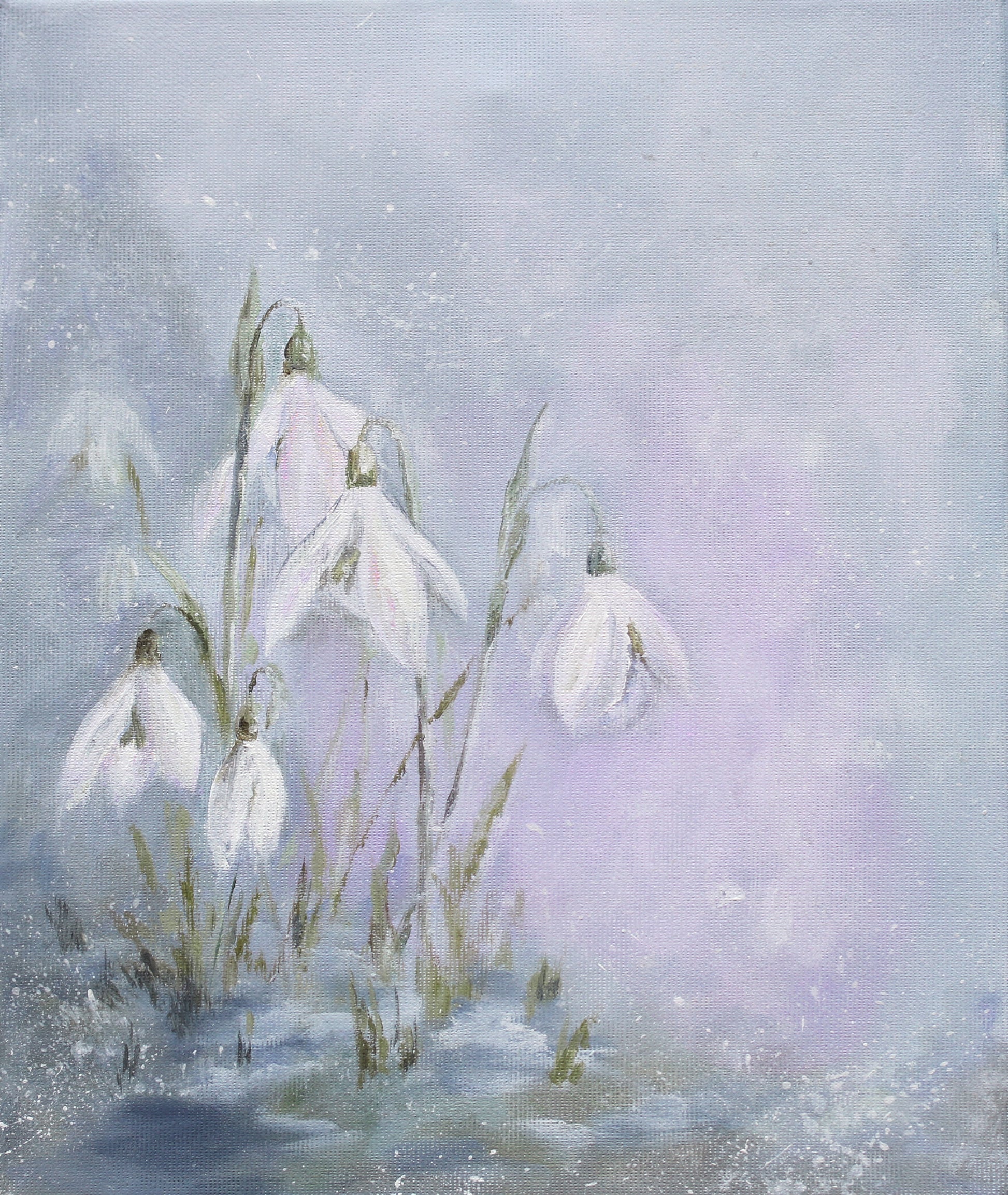 Snowdrops original painting by Katie Koroleva