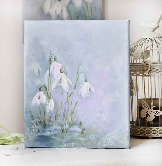 Snowdrops original painting by Katie Koroleva