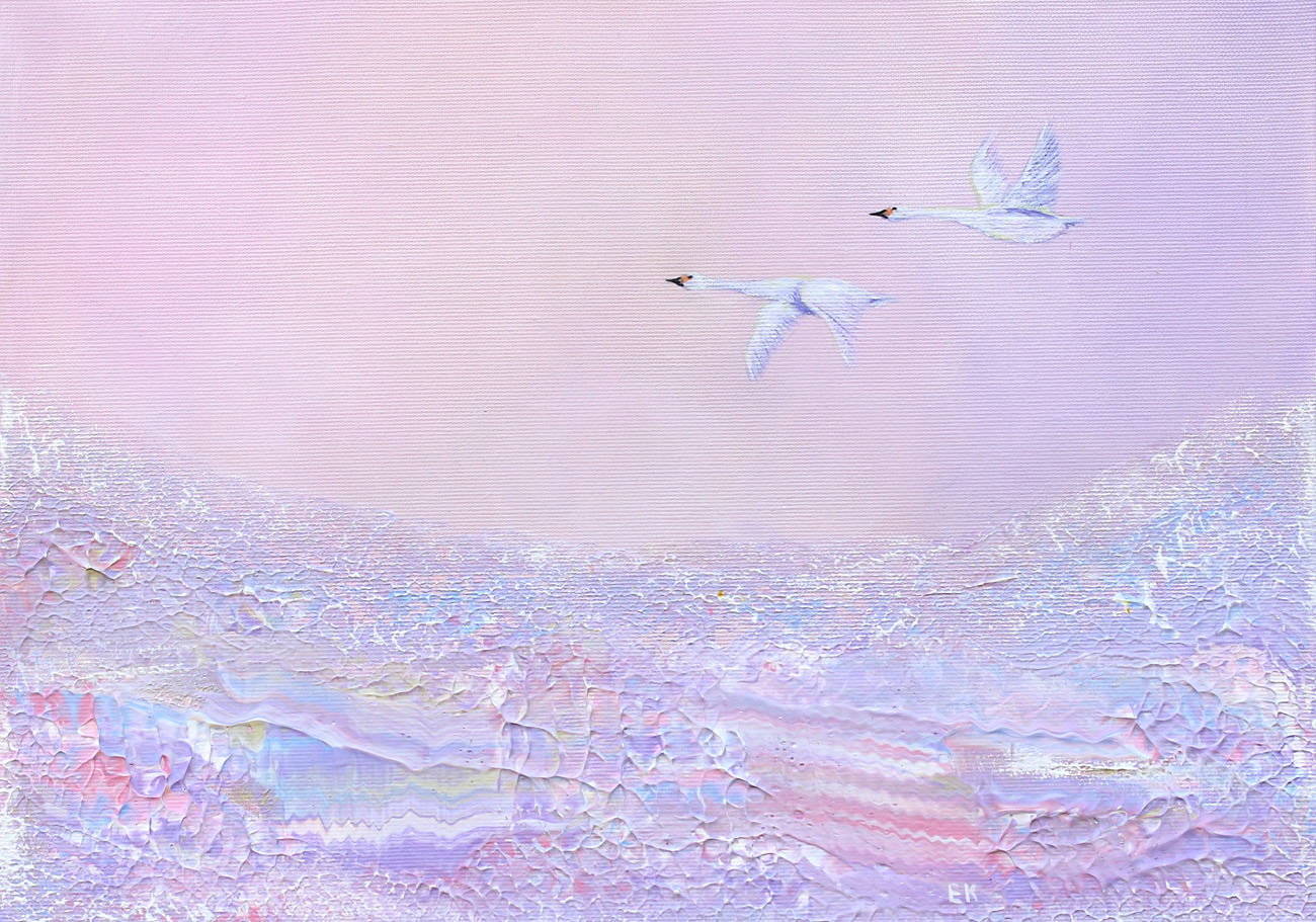 Cotton Candy Swans - Print