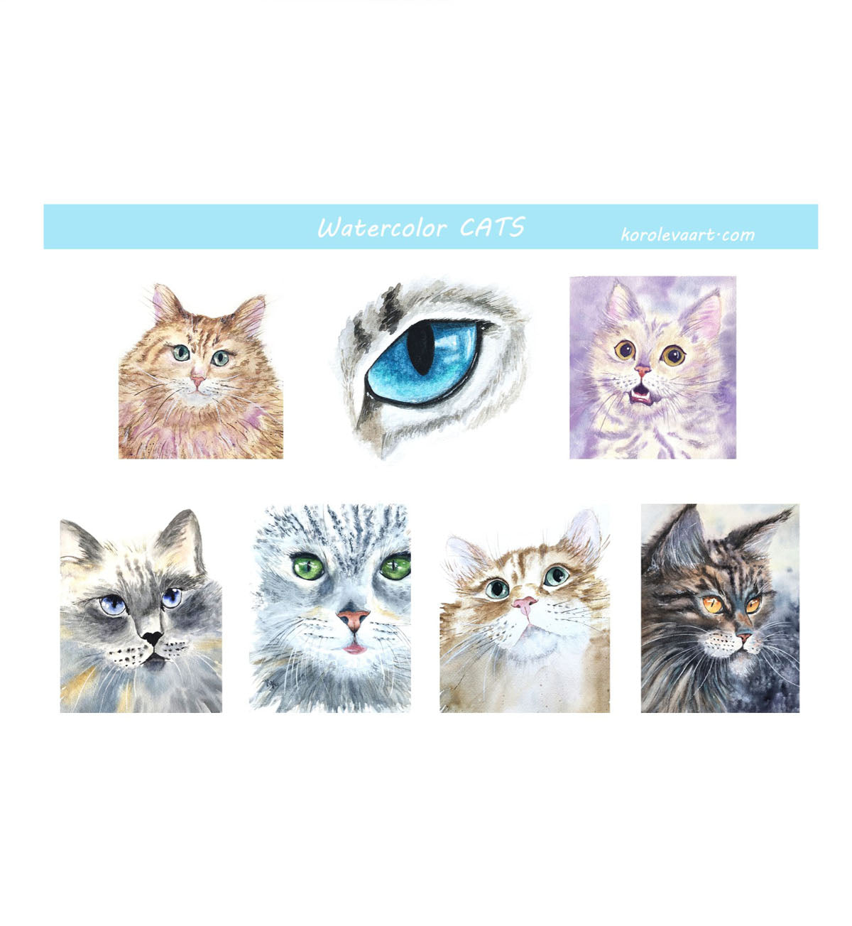 Artisan cats stickers sheet 