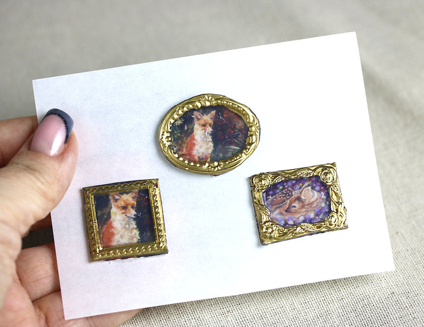 handmade wax-style art stickers miniature doll house art