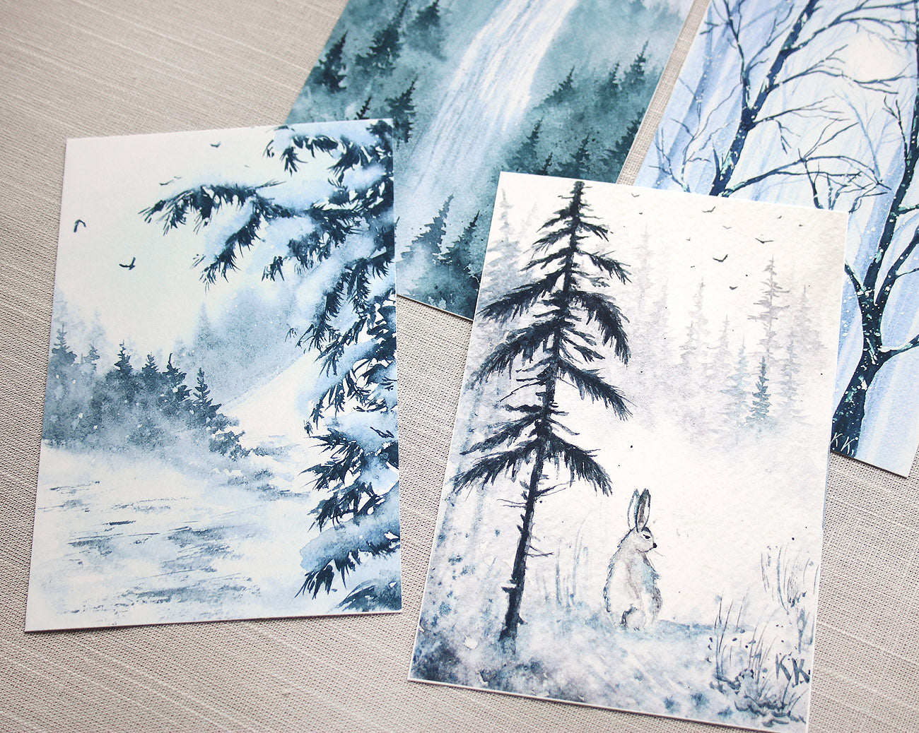 Miniature Art Print Set — Silent Winter Paths