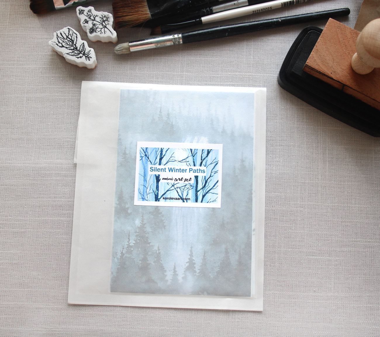 Gift set of four winter-themed fine art prints 